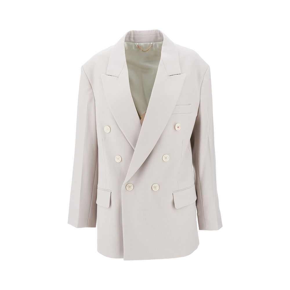 Giacca doppiopetto oversize in gabardine
