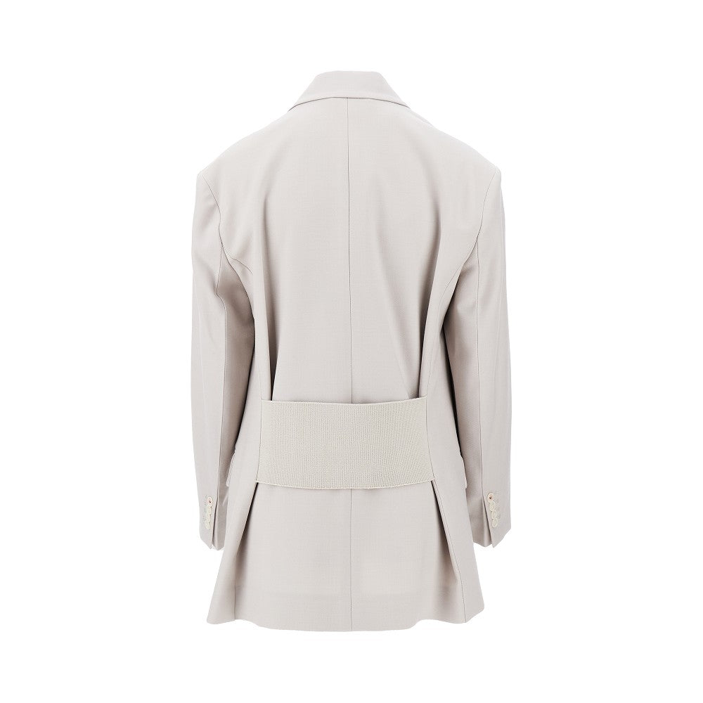 Giacca doppiopetto oversize in gabardine