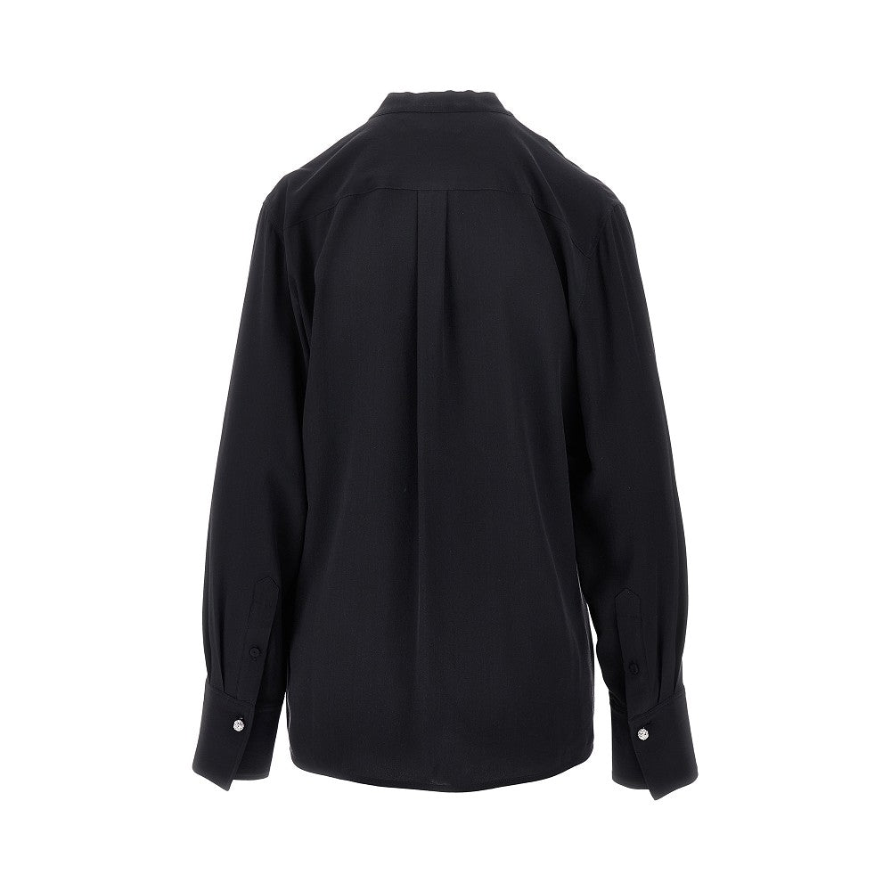 Camicia in seta con plastron in satin