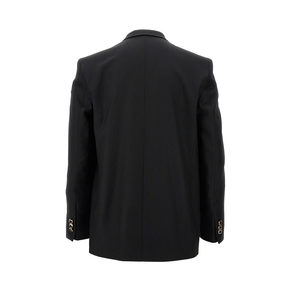 Giacca doppiopetto in lana jacquard
