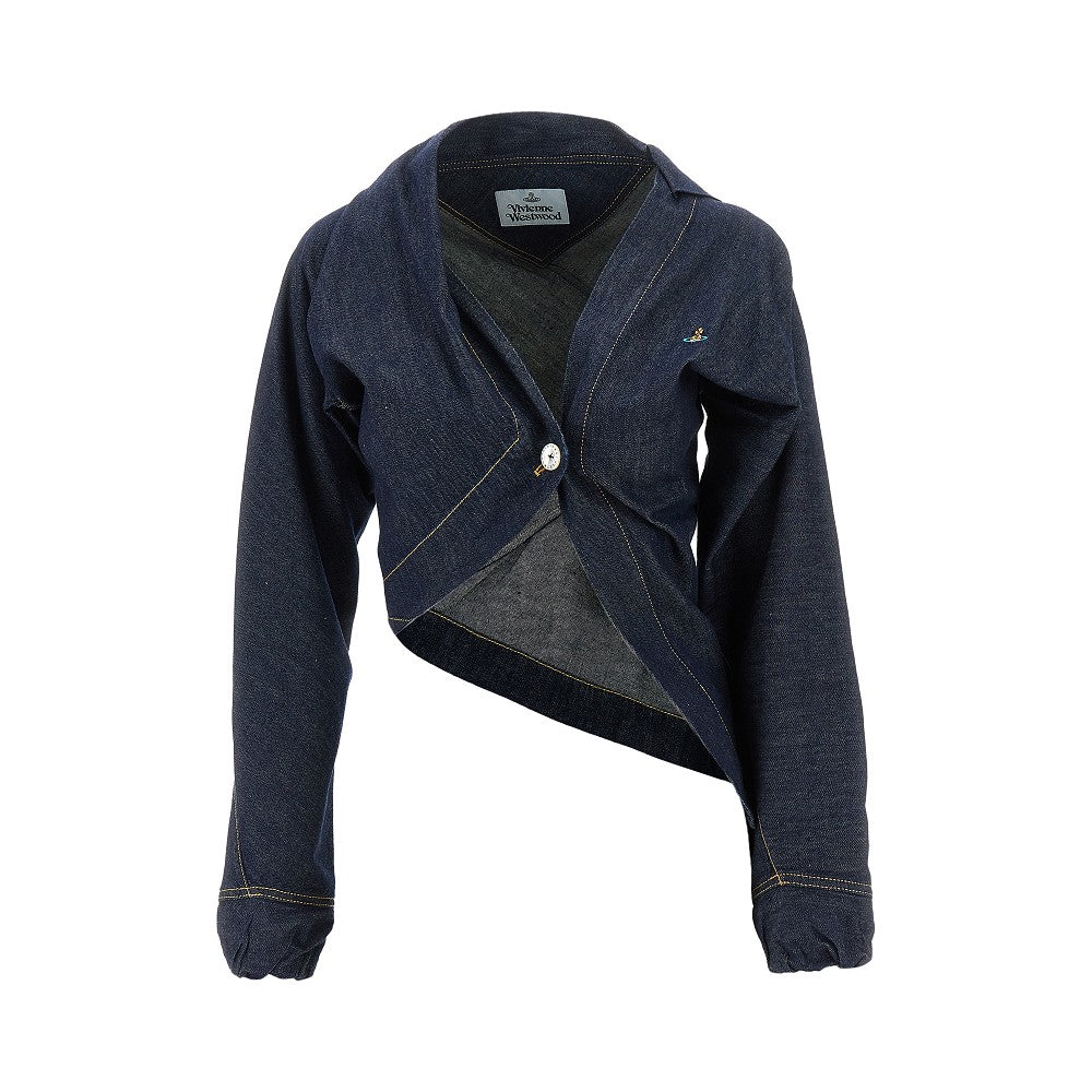 'Natalia' chambray draped shirt