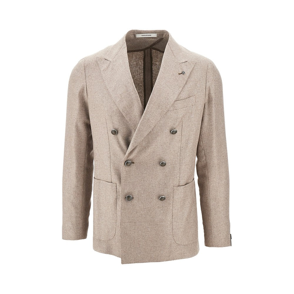 Silk tweed double-breasted blazer