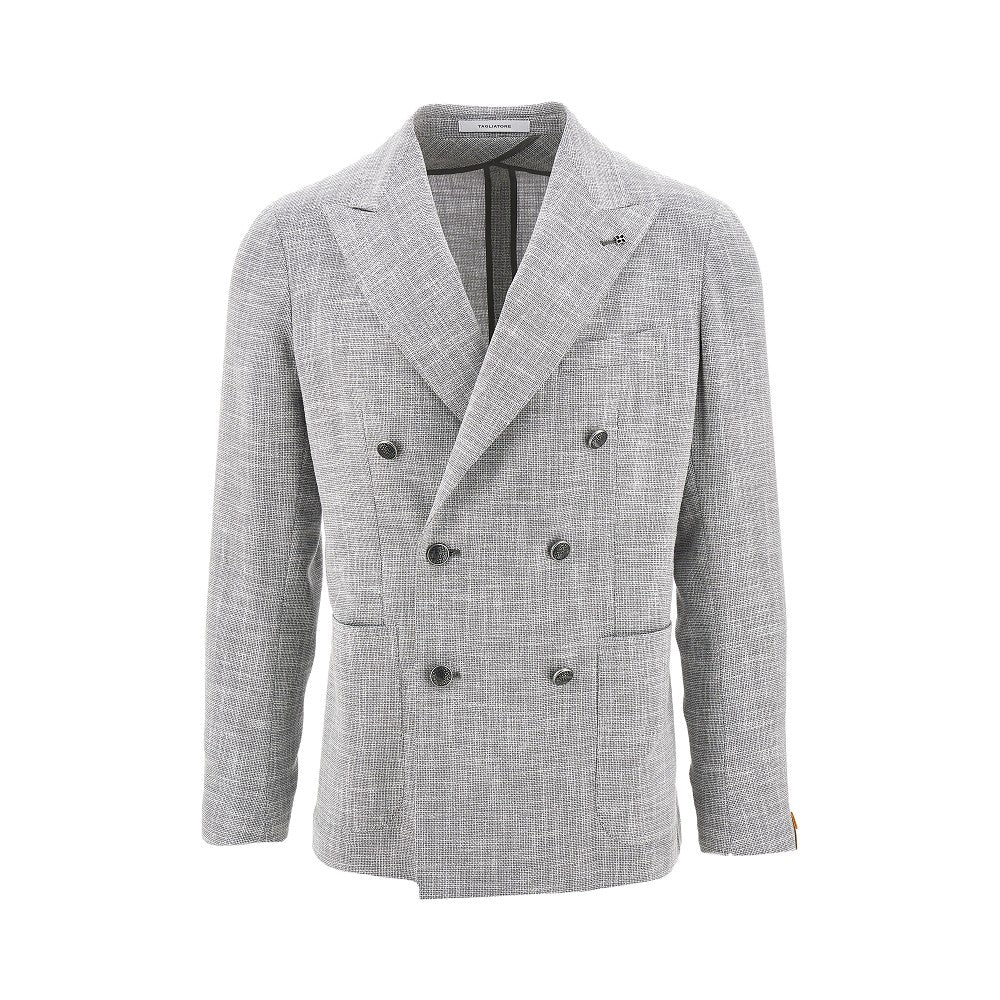 Mélange tweed double-breasted blazer