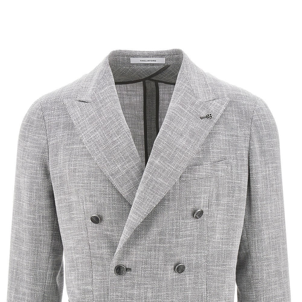 Blazer doppiopetto in tweed mélange