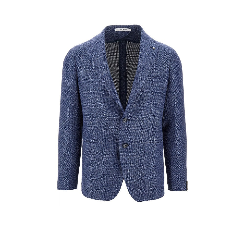 Wool and linen blend single-breasted jacket