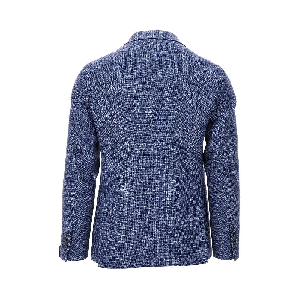 Wool and linen blend single-breasted jacket
