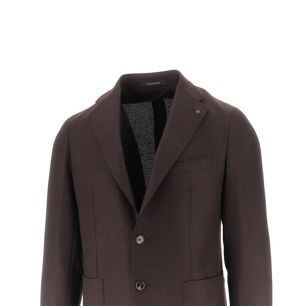 Super 100's virgin wool single-breasted jacke