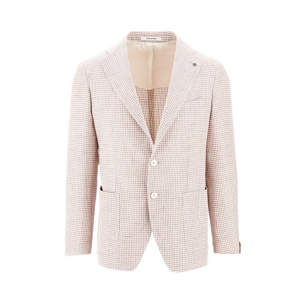 Houndstooth single-breasted jacket