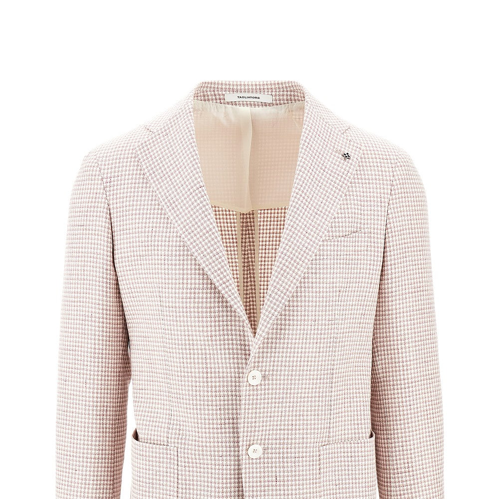 Houndstooth single-breasted jacket