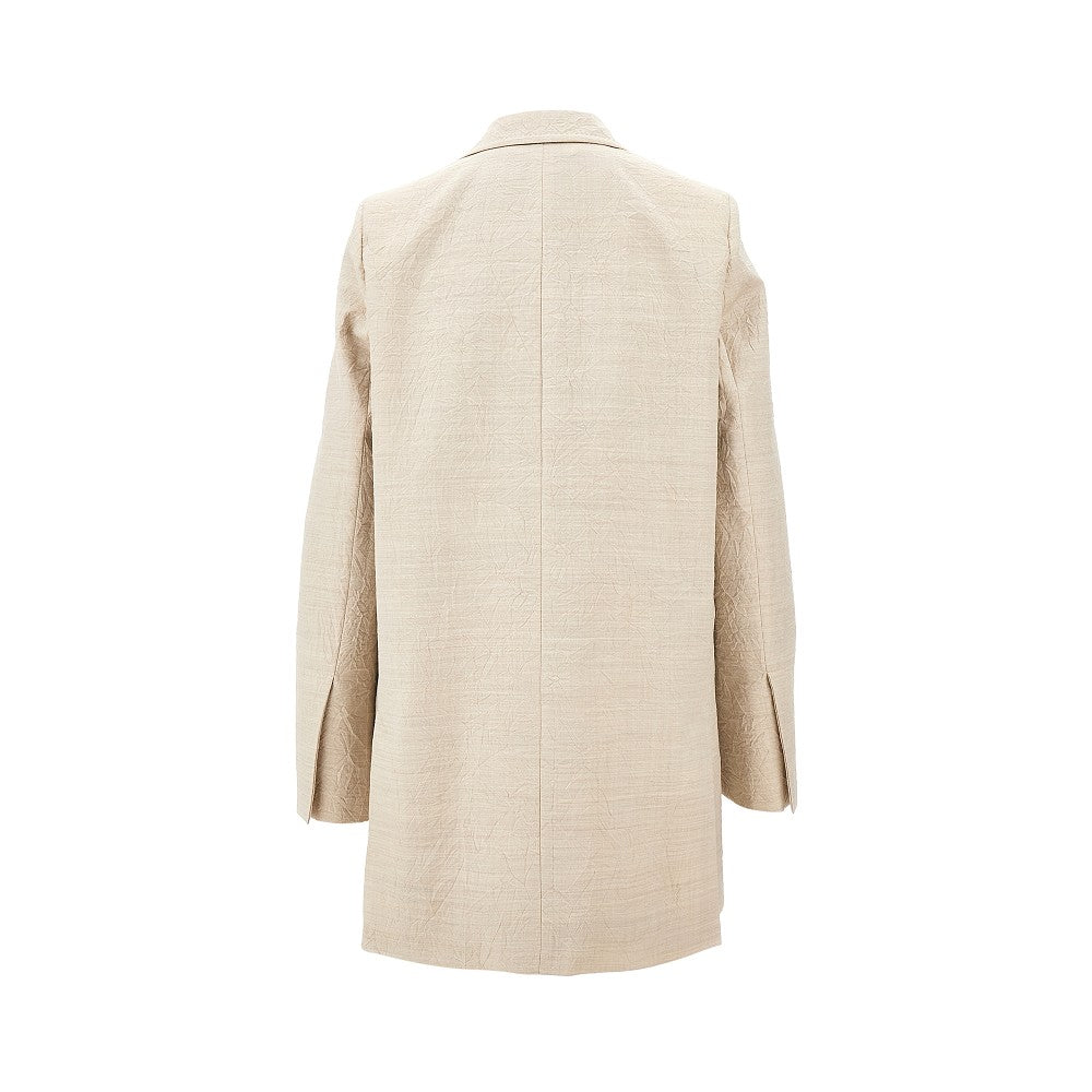 Creased effect wool jacket