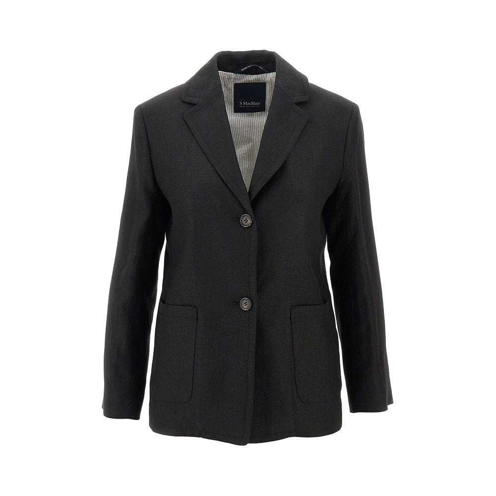 Linen canvas single-breasted jacket
