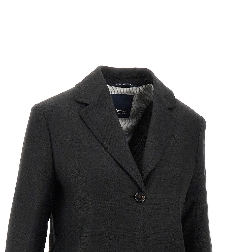 Linen canvas single-breasted jacket