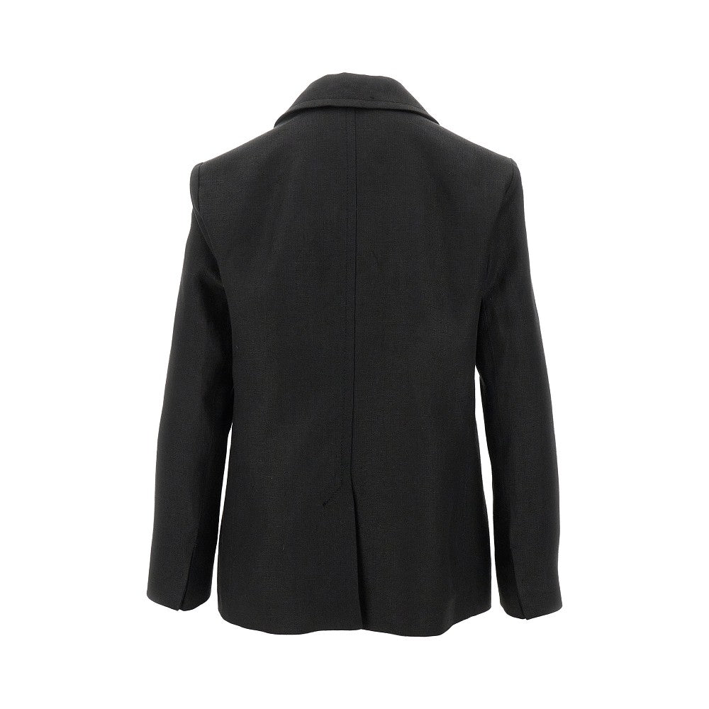Linen canvas single-breasted jacket