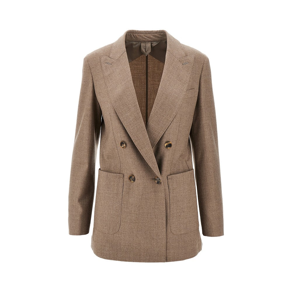 Cashmere tailored double-breasted jacket