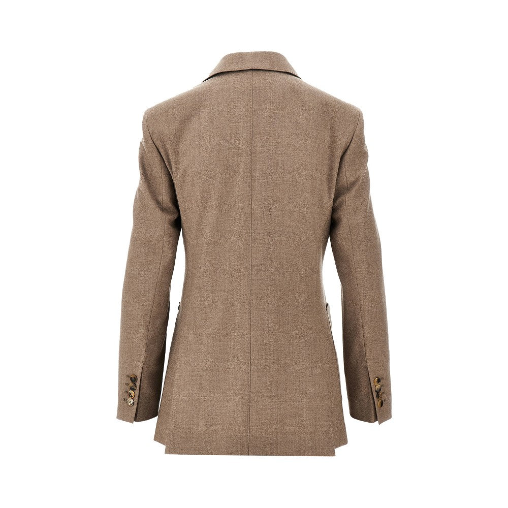 Cashmere tailored double-breasted jacket