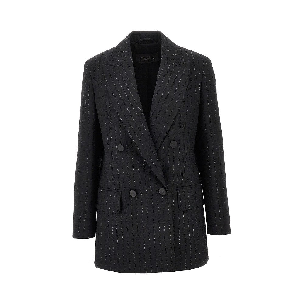 Blazer doppiopetto in lana con paillettes