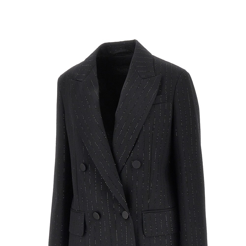 Blazer doppiopetto in lana con paillettes