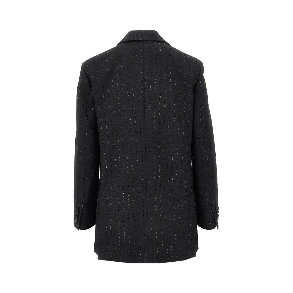 Blazer doppiopetto in lana con paillettes