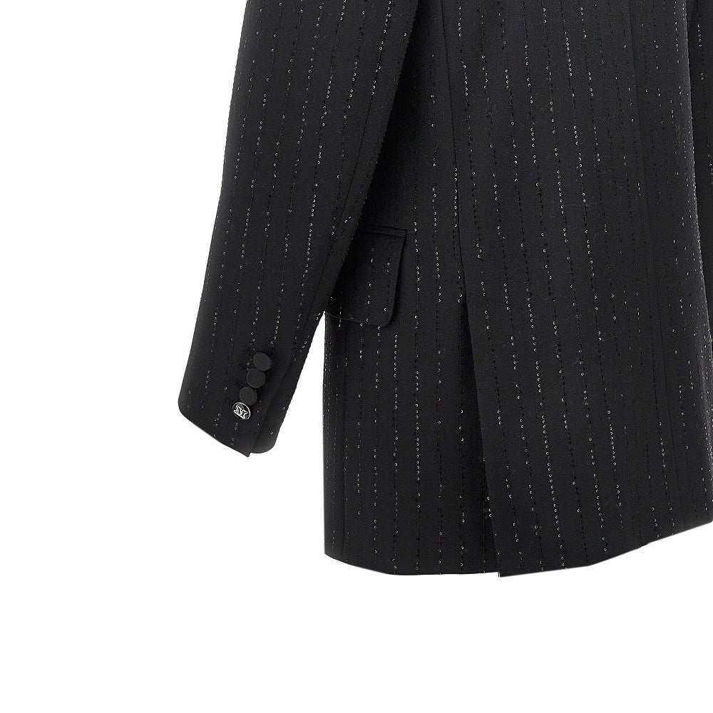 Blazer doppiopetto in lana con paillettes