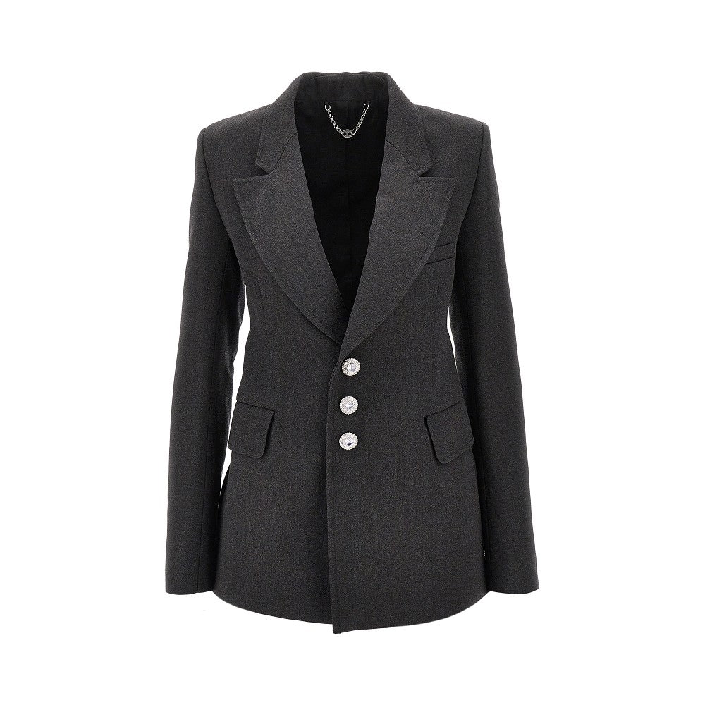 Single-breasted jacket with jewelled buttons