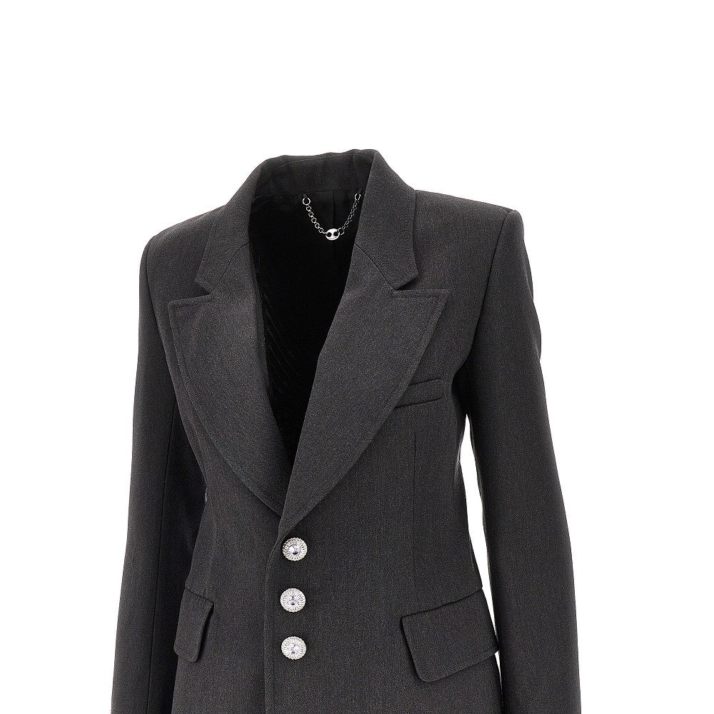 Single-breasted jacket with jewelled buttons