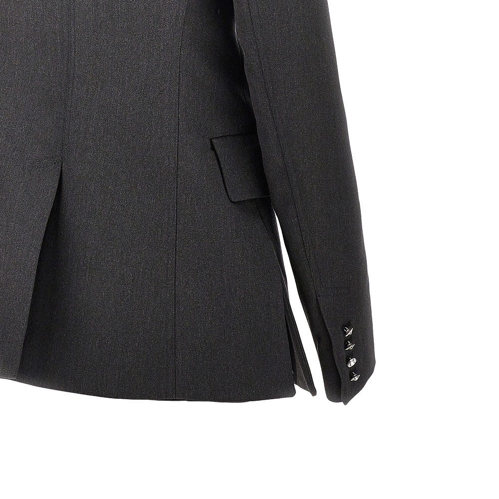 Single-breasted jacket with jewelled buttons