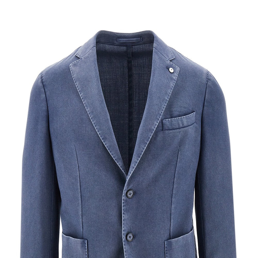 Washed-out wool single-breasted jacket