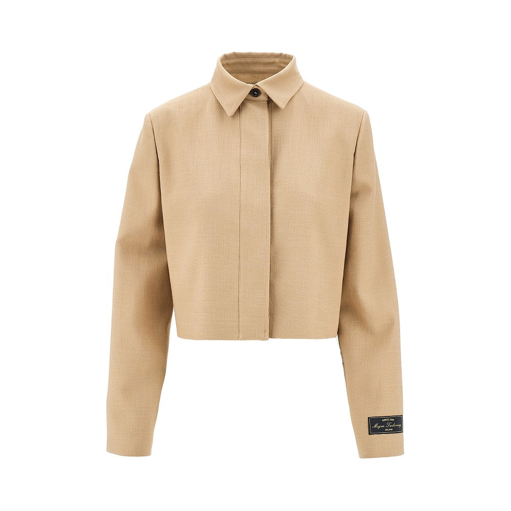 Viscose-blend cropped jacket