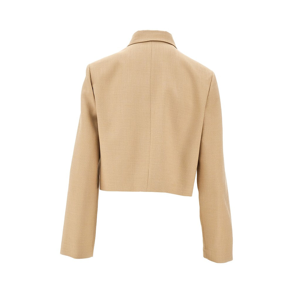 Viscose-blend cropped jacket
