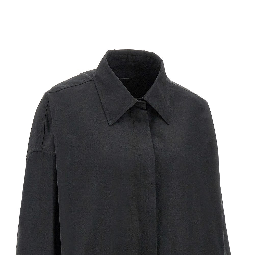 Overshirt in Micro Faille con rose