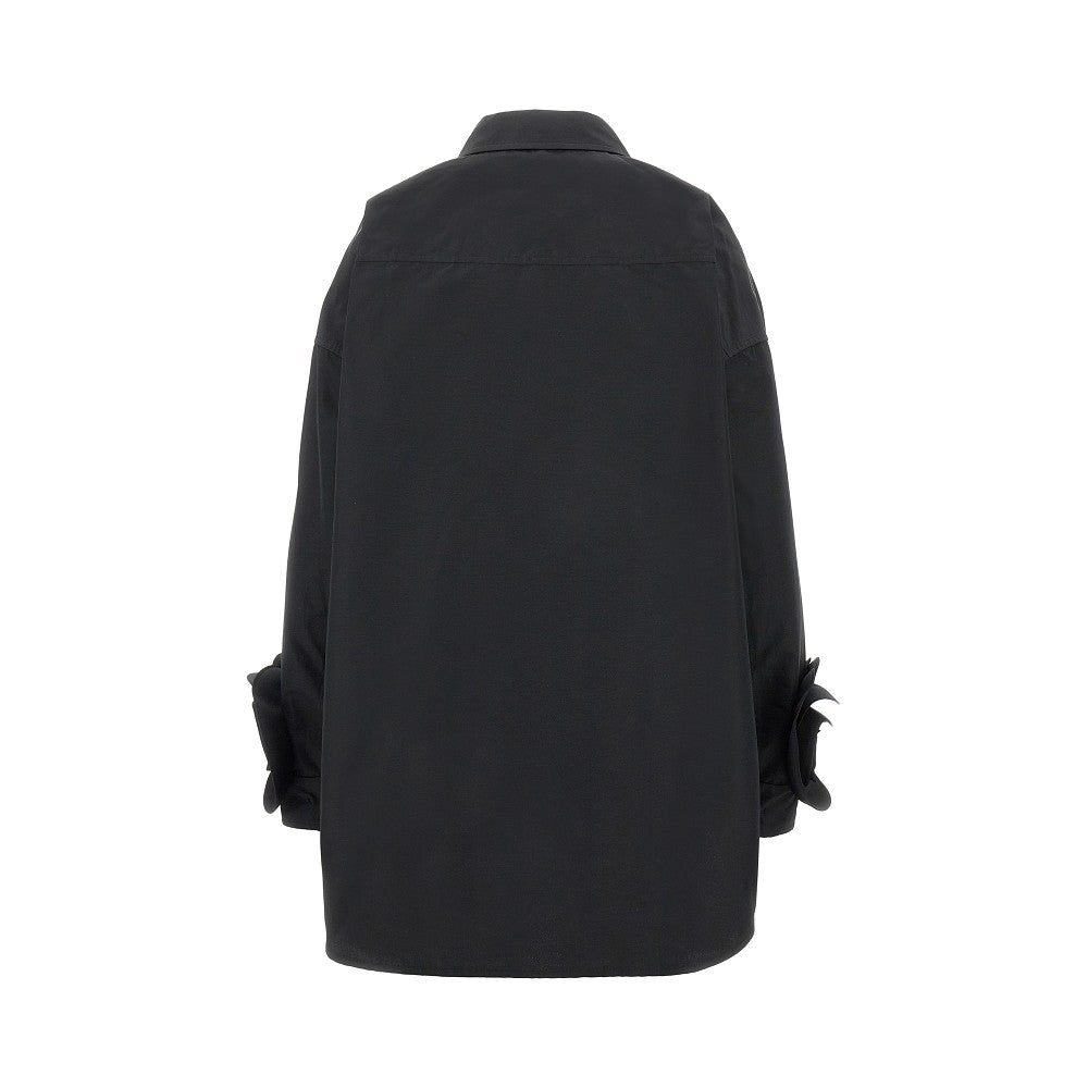 Overshirt in Micro Faille con rose