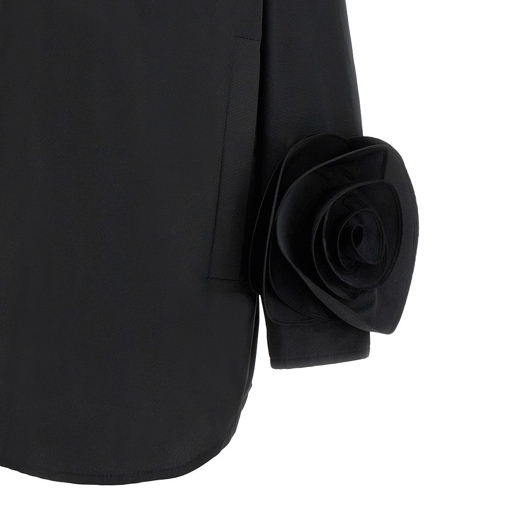Overshirt in Micro Faille con rose