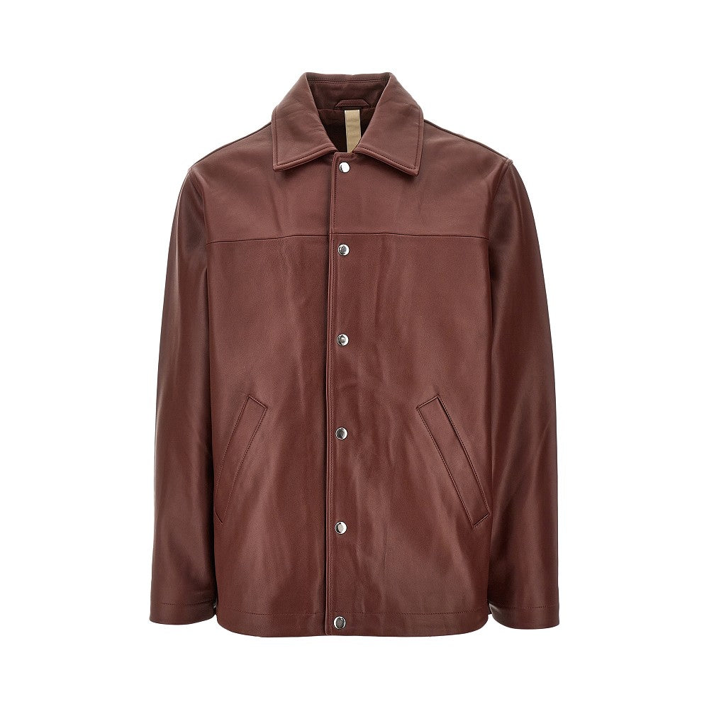 Leather coach jacket