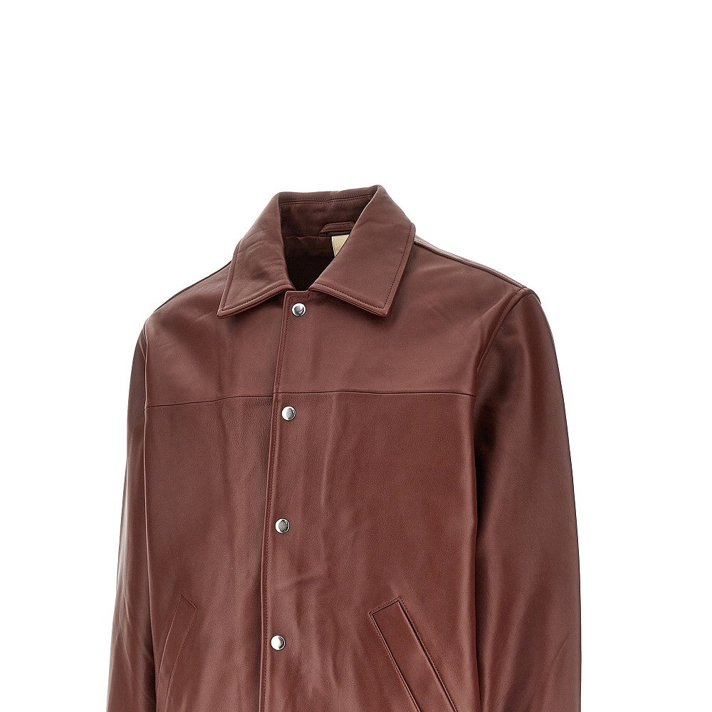 Leather coach jacket