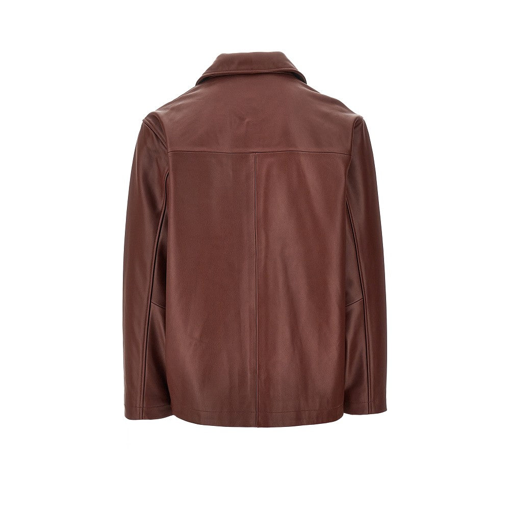 Leather coach jacket