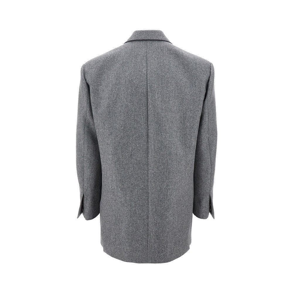 Double-breasted flannel blazer