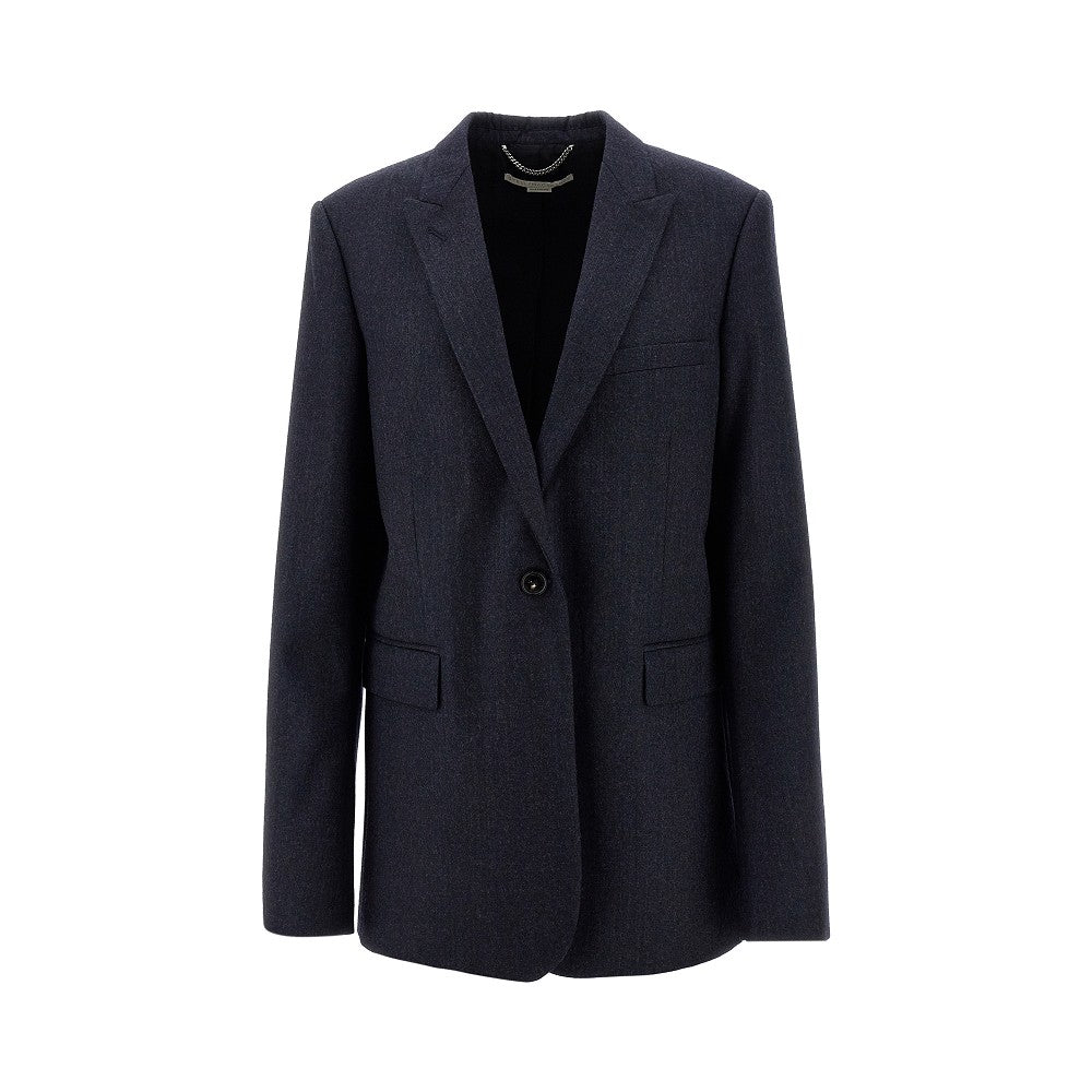 Wool flannel single-breasted jacket