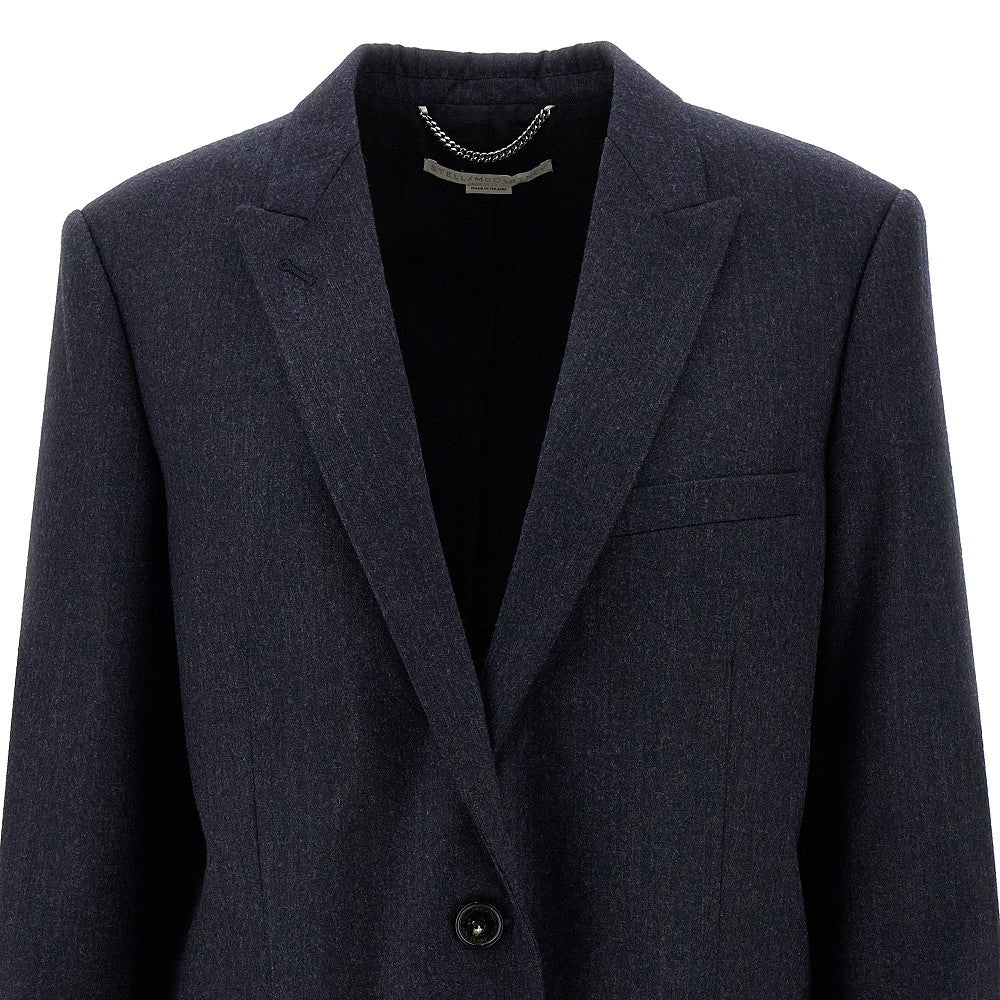 Wool flannel single-breasted jacket