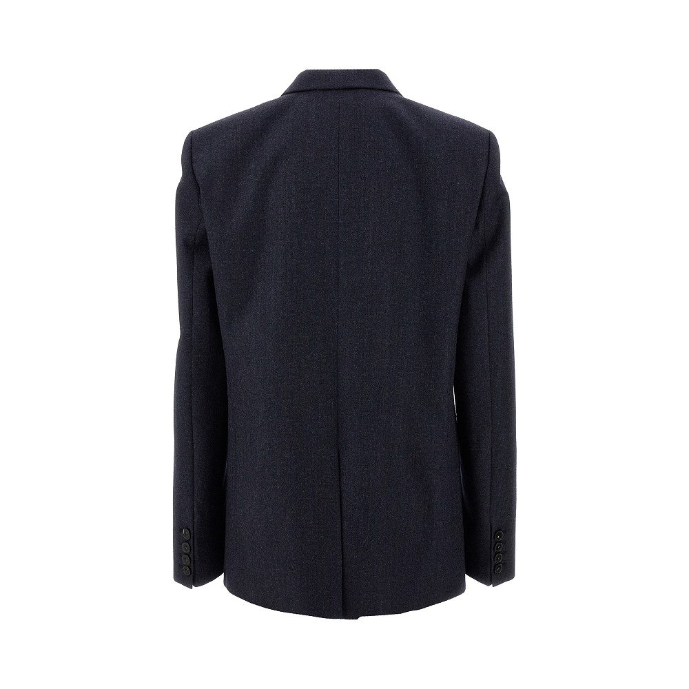 Wool flannel single-breasted jacket