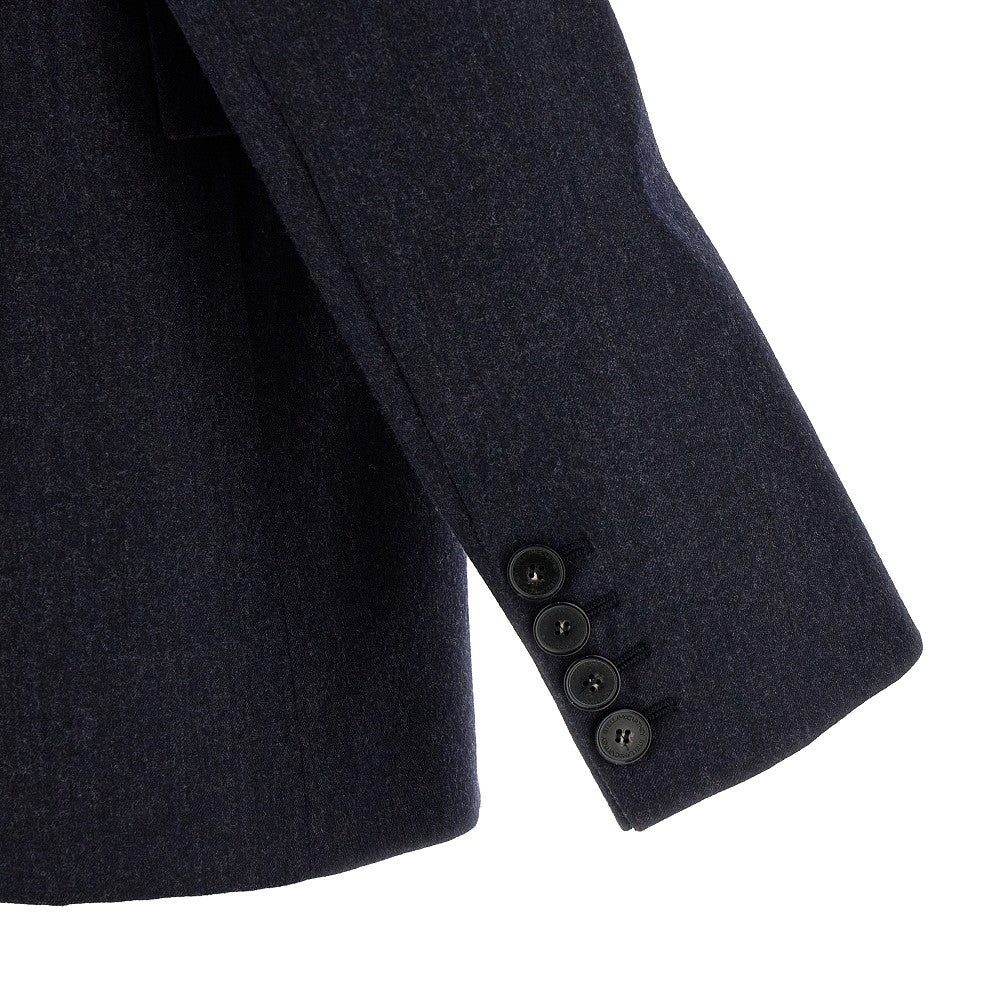Wool flannel single-breasted jacket