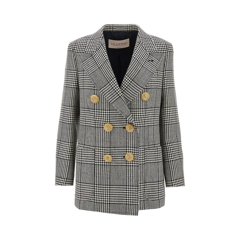 Houndstooth double-breasted jacket