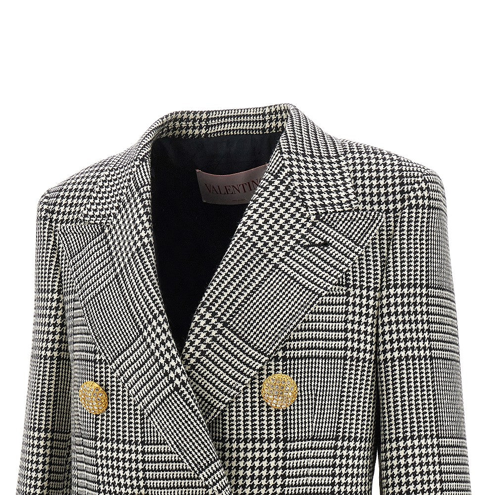 Houndstooth double-breasted jacket