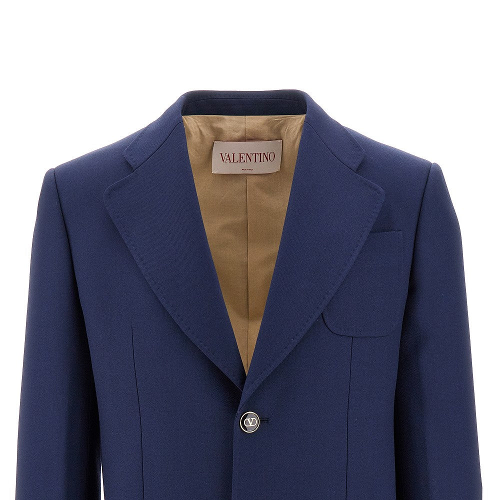 Wool gabardine single-breasted jacket