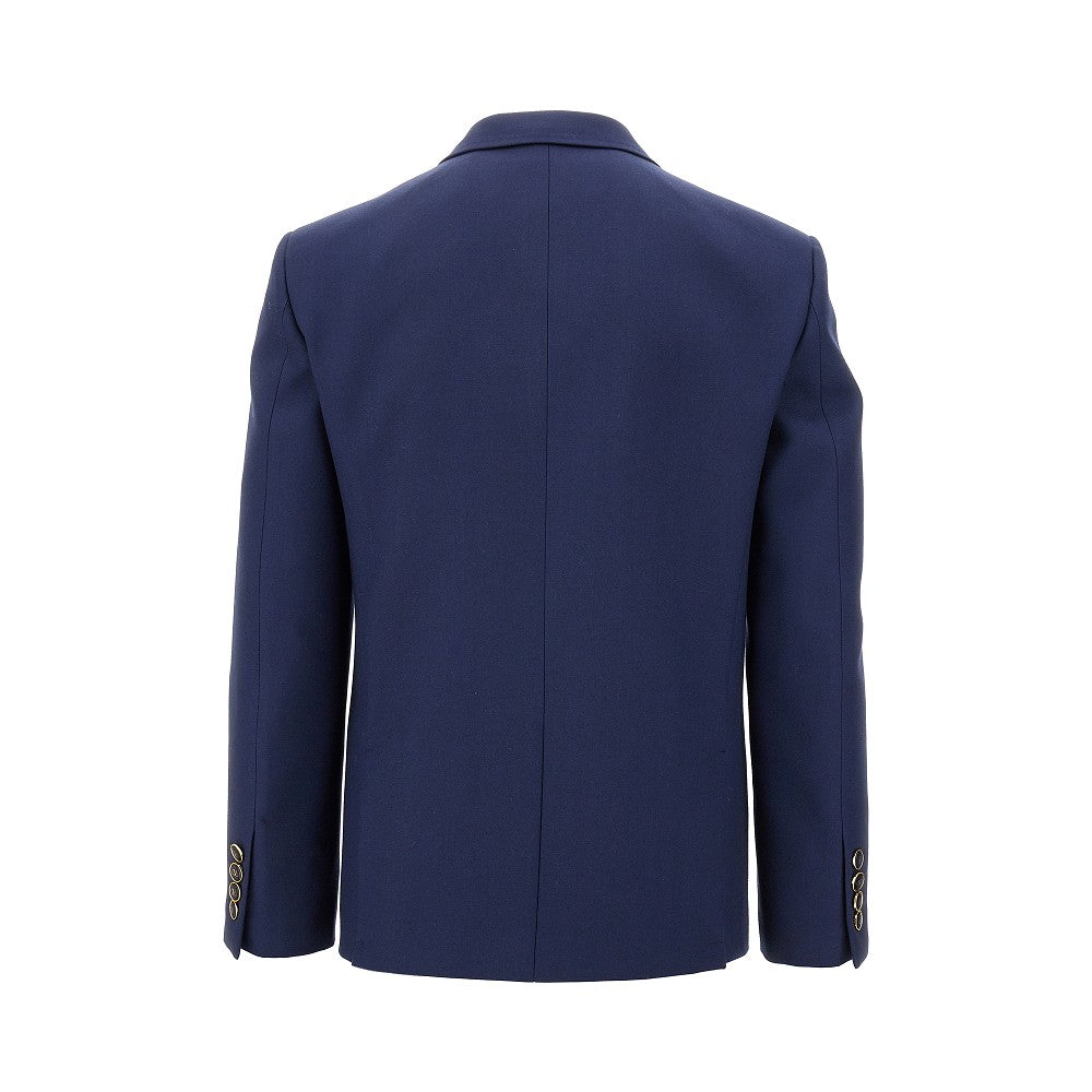 Wool gabardine single-breasted jacket