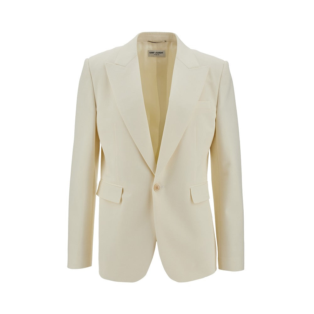 Giacca monopetto in gabardine di lana