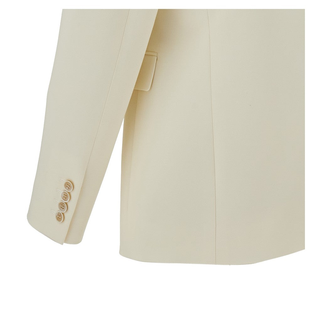 Giacca monopetto in gabardine di lana