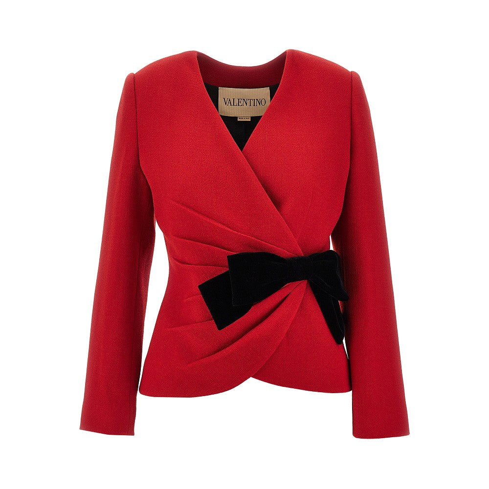Wool Crepe jacket with bow