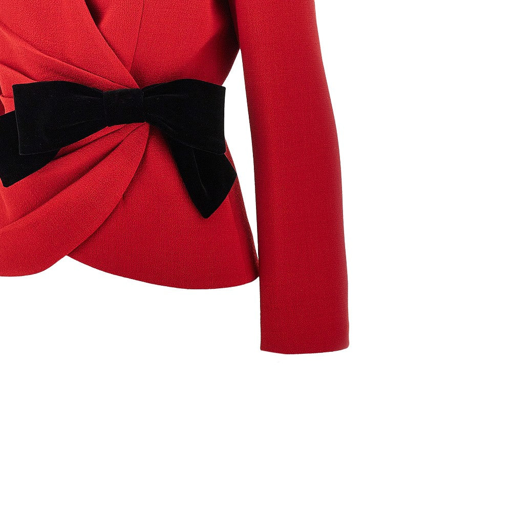 Wool Crepe jacket with bow