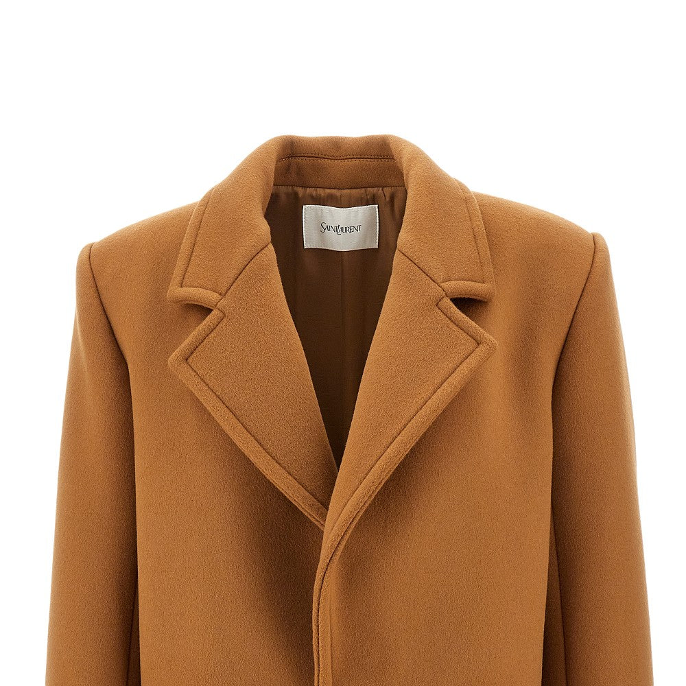 Oversized short wool coat