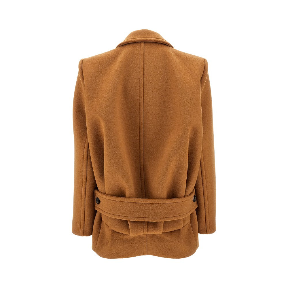Oversized short wool coat